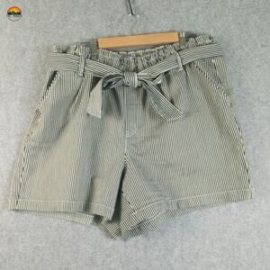 Lane Bryant Striped Shorts Black White Tie Waist Summer Women's Plus Size 18